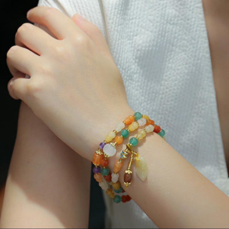 Ethnischer Stil natürlicher Jinsi Jade Armband Xinjiang Zimt Jade