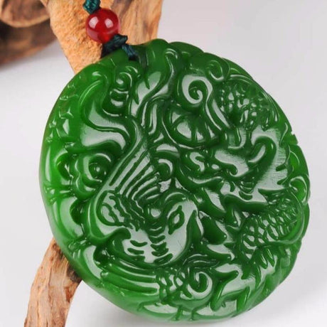 Mode Spinatgrün Hetian Jade Anhänger