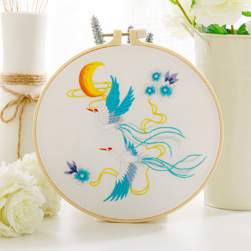 Chinese Style Flower and Bird Pattern Handmade Embroidery Material Kit-10