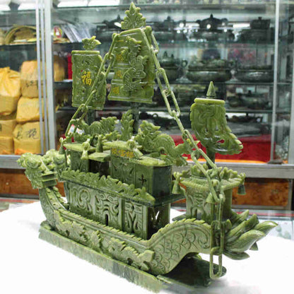 Treasure Jade Carving Jade South Jade Dragon Boat Ornaments Household Ornaments Business Gift