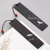 Rosenholz Gravures Lesezeichen chinesischer Kiefer und Kran mit Spring Student Gift