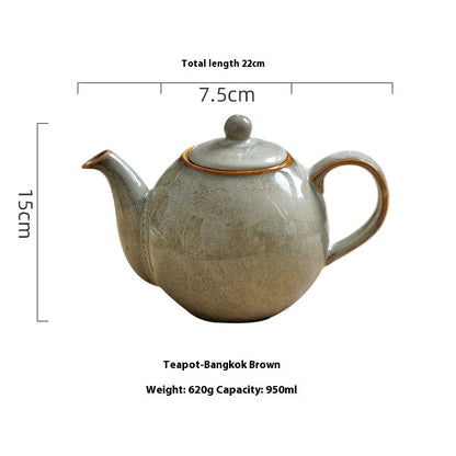 Colorful Series Underglaze Household Retro Creative Ceramic Teapot