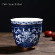 Vintage Chinese Blue and White Porcelain Ceramic Coaster Teacup Set-4