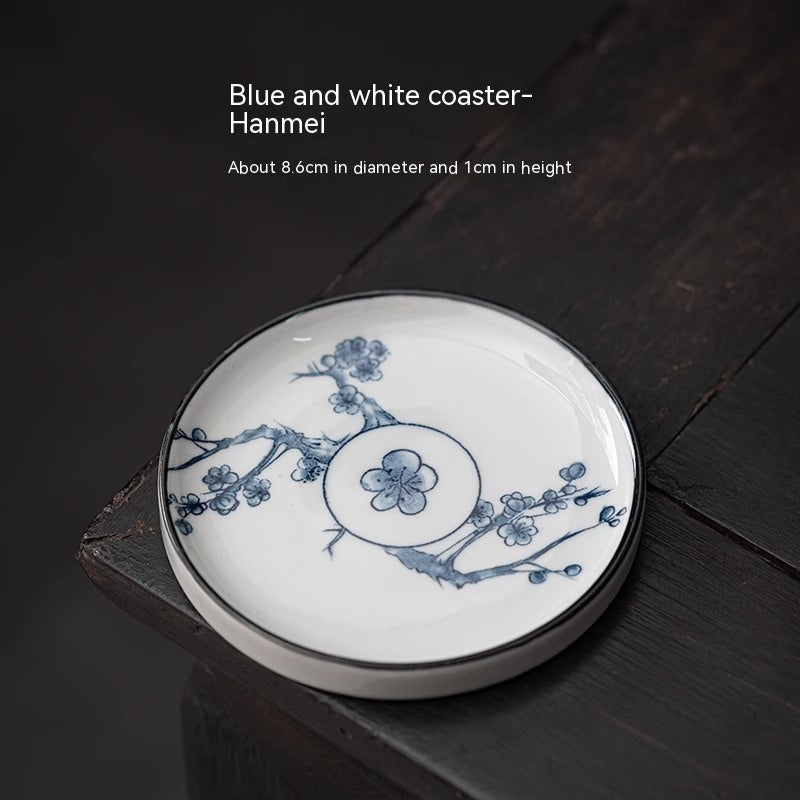 Blue And White Porcelain Teacup Mat Round Heat Proof Mat Household Tea Mat