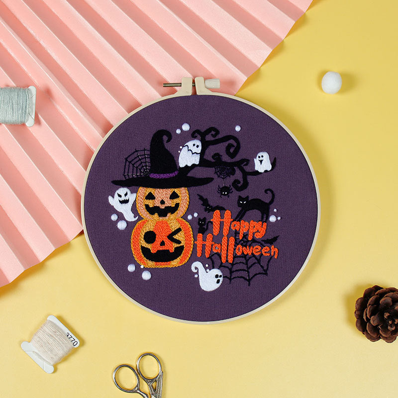 Halloween Decoration Gift Handmade Embroidery Material Kit-5