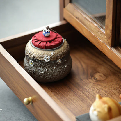 Stoneware Old Rock Clay Tea Caddy Small Ceramic Hands