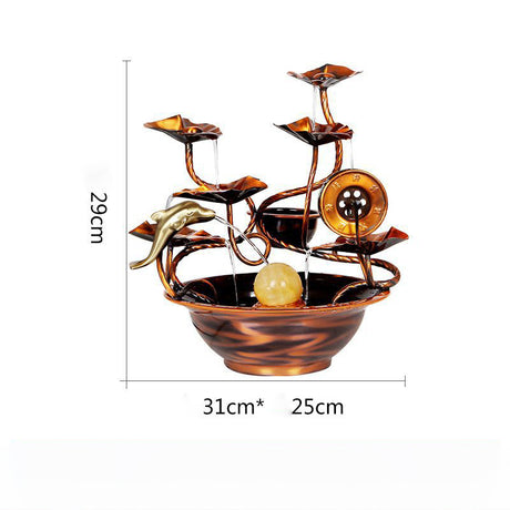 Reines Kupferwasser -Ornamente Feng Shui Wheal Wealth Brunnen