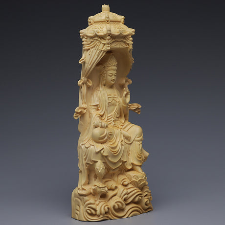 Guanyin Boxwood Pagoda Guanyin Ornamente Buddhist schreiben Handwerk