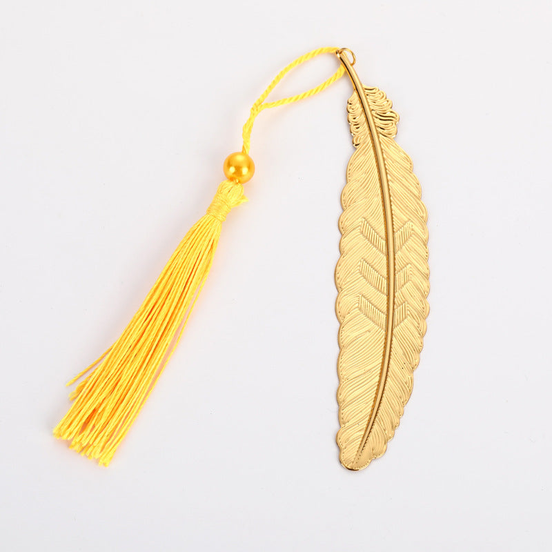 Student Gift Chinese Style Tassel Feather Bookmark