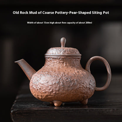 Stoneware Old Rock Clay Teapot Mild Luxury Retro Household Kung Fu Tea Set