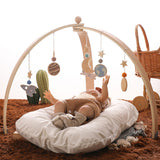 Newborn Baby Rattles Wooden Triangle Rack Bed Bell Baby Crib Toy