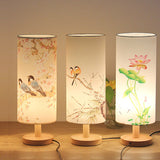 Vintage Chinese Painting Airbrush Bedroom Table Lamp-1