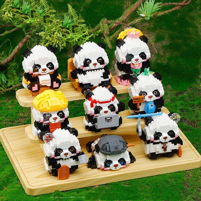 Don't Want to Work Series Creative Panda Building Blocks Set-1