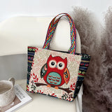 Ethnic Style Animal Three-dimensional Embroidered Canvas Handbag-7