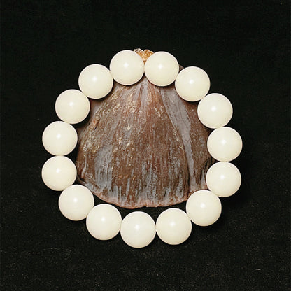 White Jade Bodhi Ball Bracelet