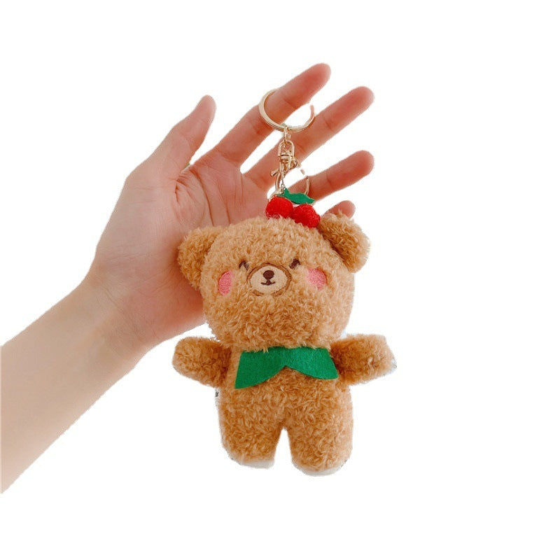 Plush Toy Strawberry Bear Rabbit Toy Keychain Pendant