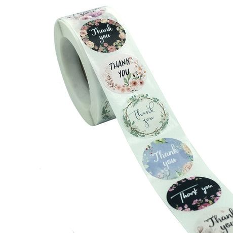 Gift Wrap Thank You Sticker Floral Wedding Gift Decoration