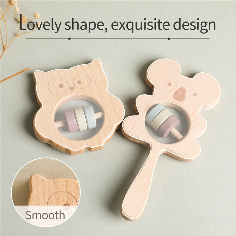 Baby Hand Grasp Rattles DIY Soothing Wooden Toys