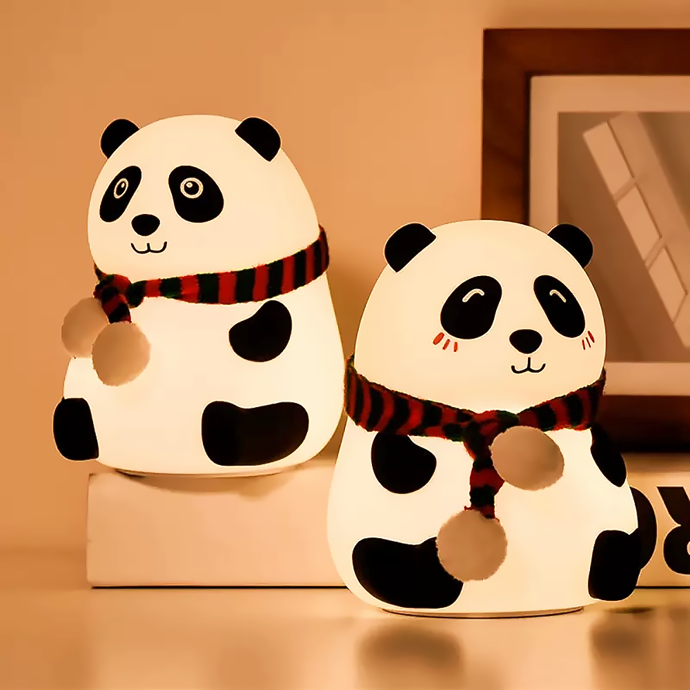 Panda Night Light Soft Silicone Bedside Lamp Rechargeable Gift Idea-video
