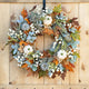 Thanksgiving White Pumpkin & Frost Leaf Wreath for Door or Wall Decor-video
