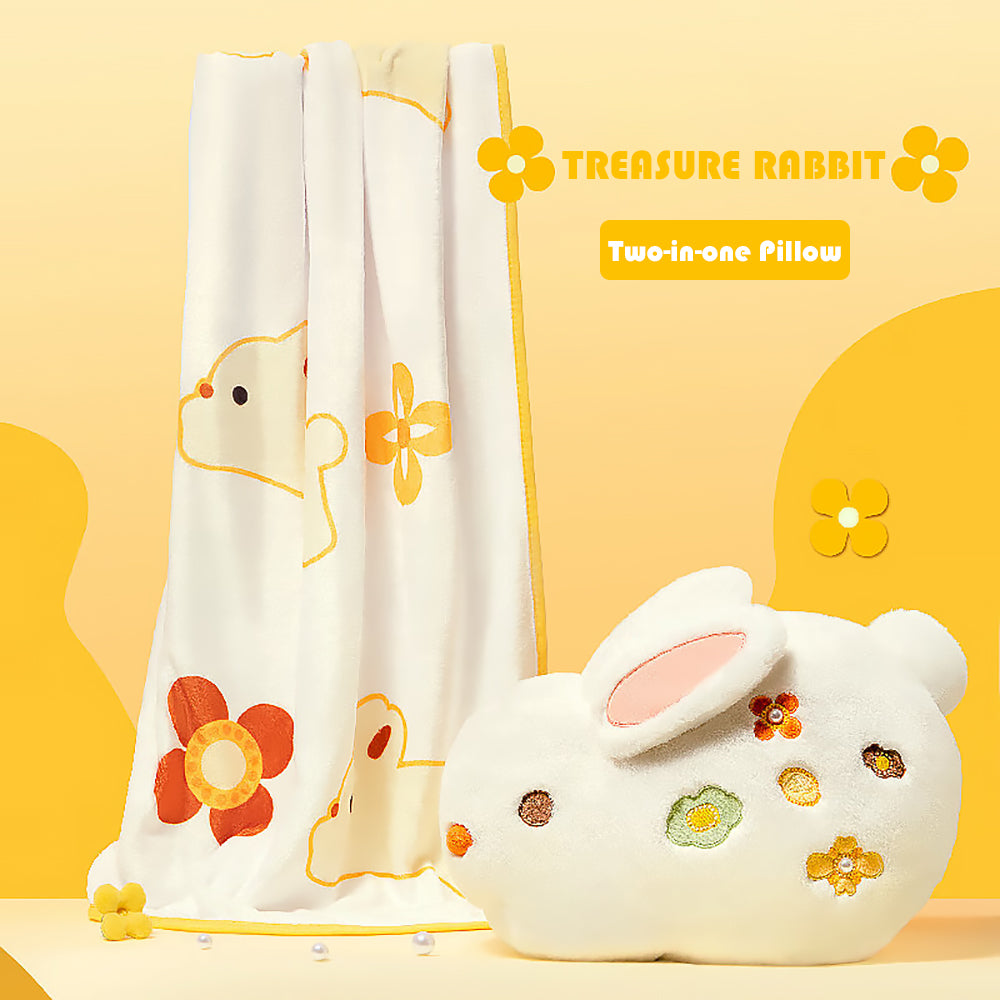 Load video: Treasure Rabbit Two-in-one Blanket Pillow-Video