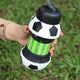 Football Soccer Silicone Water Bottle with Straw F