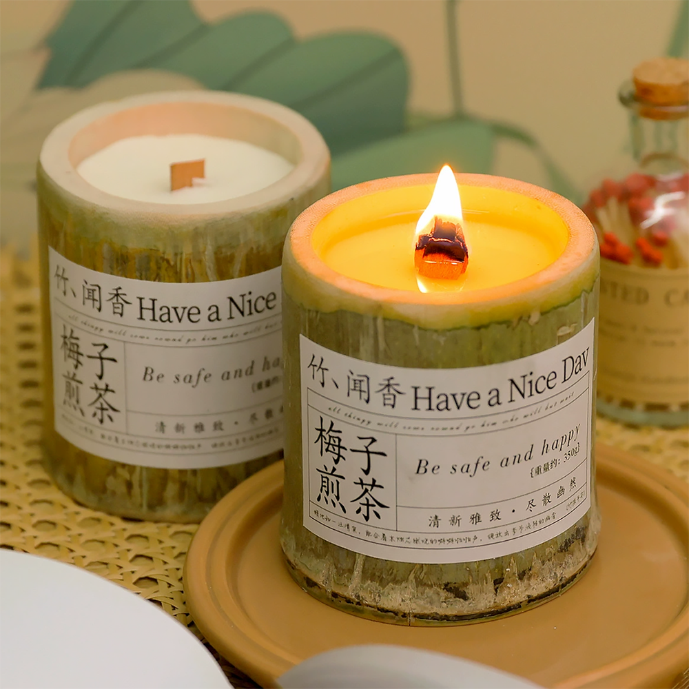 Indoor Long Lasting Bamboo Cup Scented Candle Valentine's Day Ambiance Gift