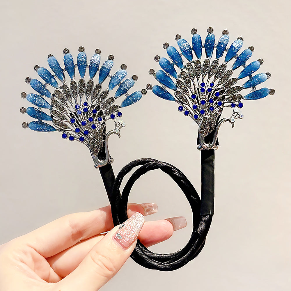 Load video: Peacock Tail Hairpin Hair accessories-Video