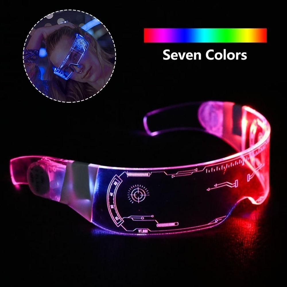 LED Luminous Futuristic Glasses Rave Party Festival Goggles-video