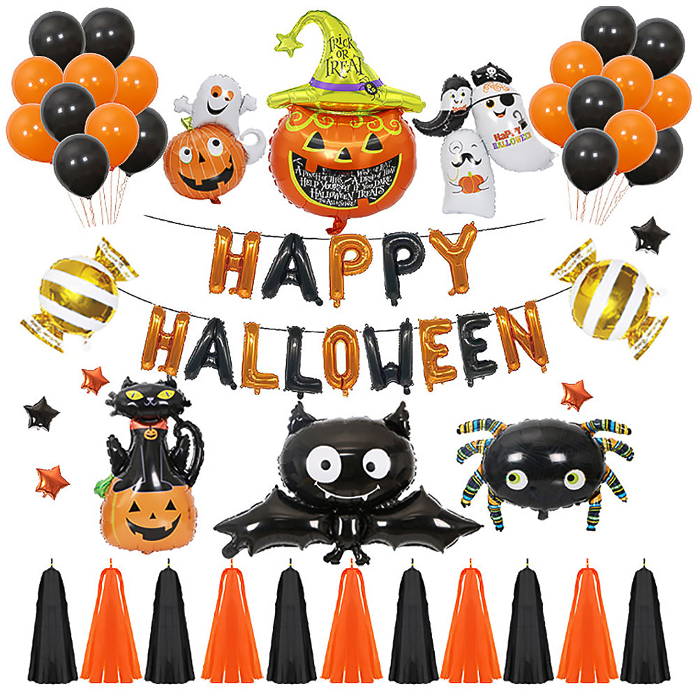 Halloween Pumpkin Balloon Decoration Set for Home Party Supplies-video