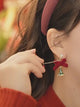 2025 Christmas Bow & Tree Earrings or Ear Clips – Festive Jewelry Gift