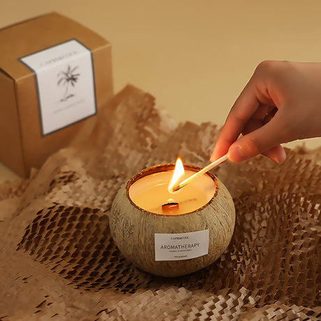 Coconut Shell Soy Candle Handmade Tropical Candle for Home and Gifts-video