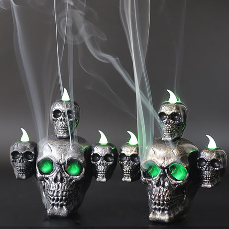 Halloween Skull Candle Light Ornaments with LED Glow-video