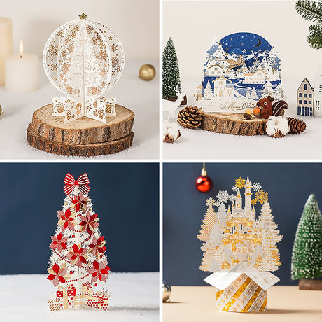 Three Dimensional Christmas Greeting Card Holiday Gift Card-video