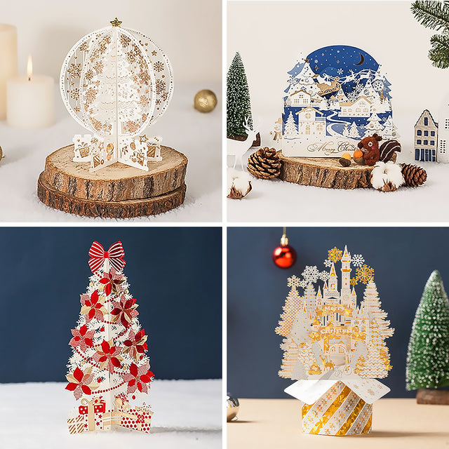 Three Dimensional Christmas Greeting Card Holiday Gift Card-video