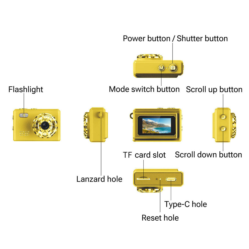 Mini Compact HD Camera in Metallic Color Portable Gift for Travelers-3